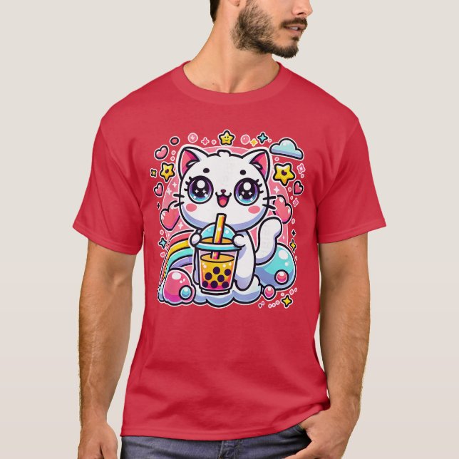 Camiseta Cute Cat Bobaea Bubbleea Anime Kawaii Neko Gift Id (Frente)