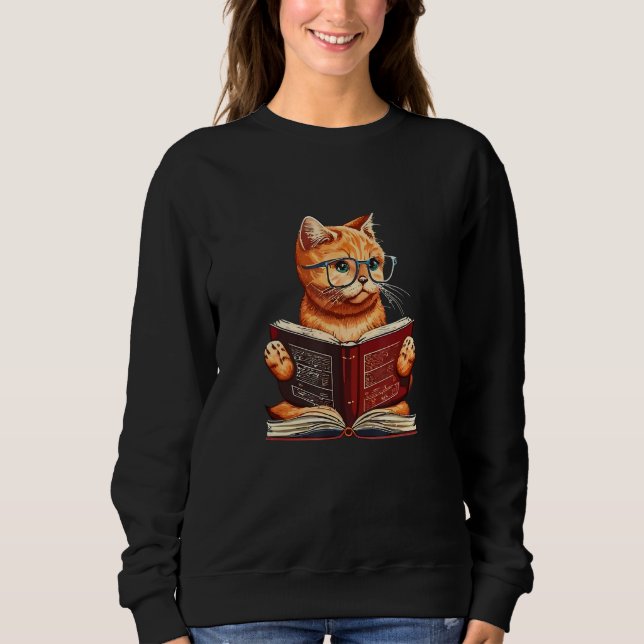 Camiseta Cute Cat & book easily distracted by cat and books (Frente)