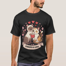 Camiseta Cute Cat Couple Sticker for Romantic Gift or Cozy