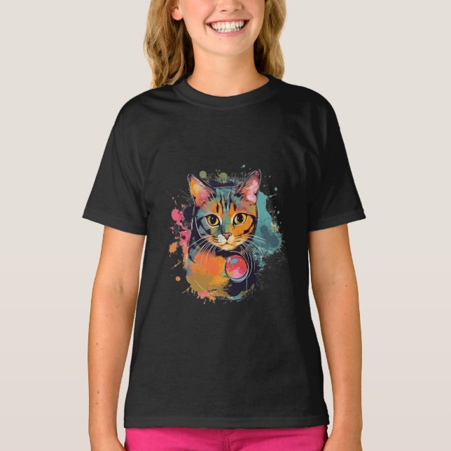 Camiseta cute cat design  (Frente)