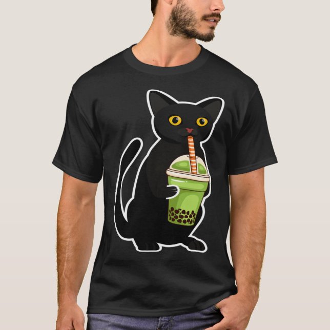 Camiseta Cute Cat Drinking Tea  Tea  Costume Tea (Frente)