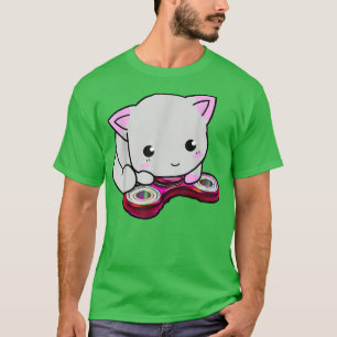 Camiseta Cute Cat Fidget Spinner Girl Toy Hand ADD ADHD