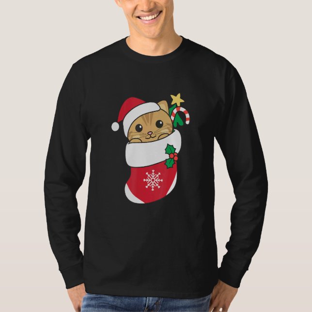 Camiseta Cute Cat For Christmas Cat 1 (Frente)