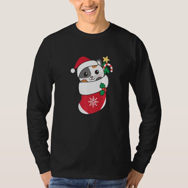 Camiseta Cute Cat For Christmas Cat 9 (Frente)