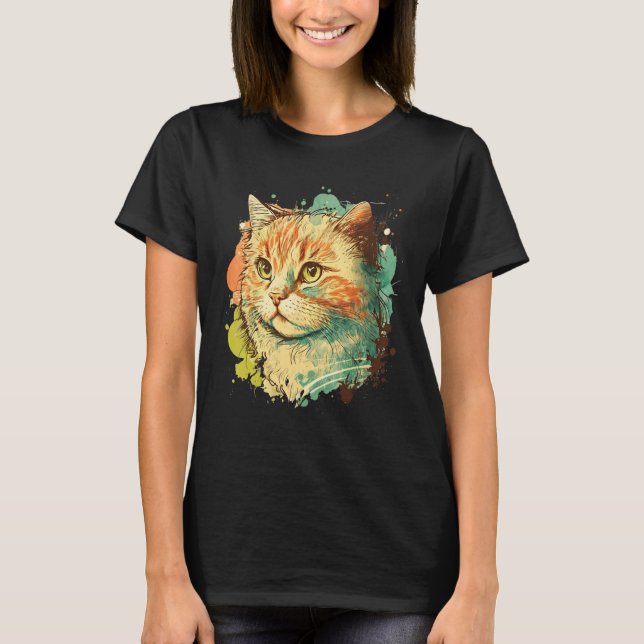 Camiseta Cute Cat for kitten  Colorful Kitty (Frente)