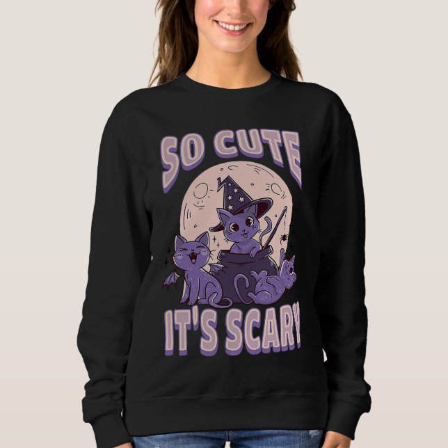 Camiseta Cute cat Halloween outfit so cute it's scary (Frente)