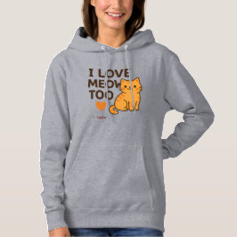 Camiseta Cute Cat Hoodie I LOVE MEOW TOO | Custom Name