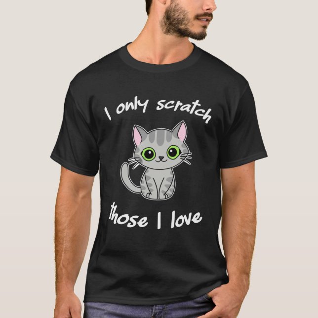 Camiseta Cute  cat humor green eyes kitty and kitten (Frente)