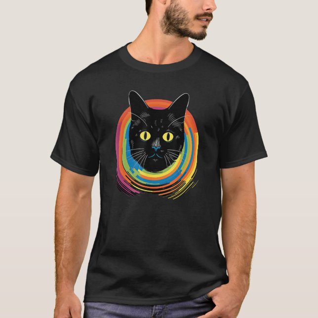 Camiseta cute Cat in Front of Rainbow cats  catowner 20 (Frente)
