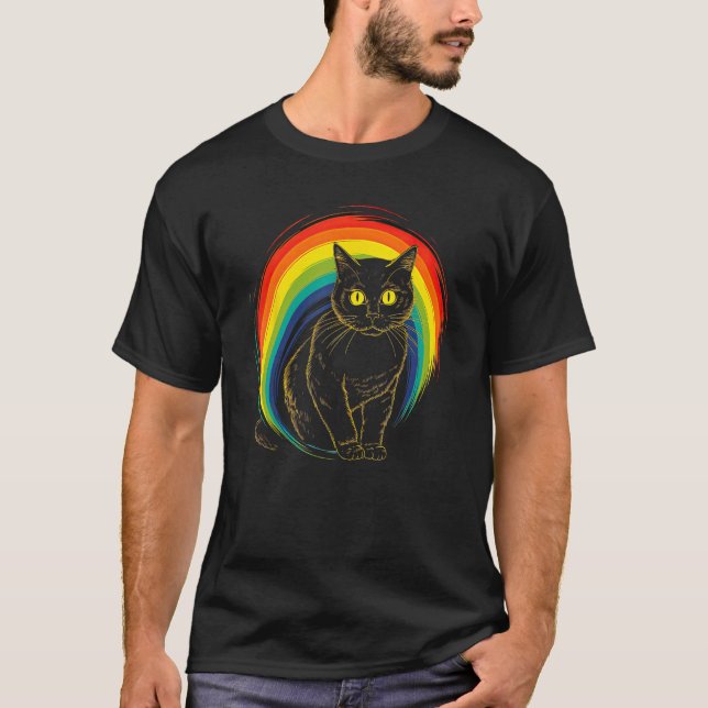 Camiseta cute Cat in Front of Rainbow cats  catowner 21 (Frente)
