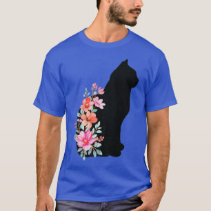 Camiseta Cute Cat Kitty Kitten Cat Lover With Flower Cat Wo