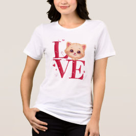 Camiseta Cute Cat LOVE Valentine’s Day Gift