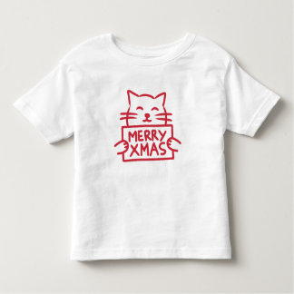 Camiseta Cute Cat Merry Xmas