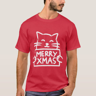 Camiseta Cute Cat Merry Xmas