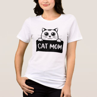 Camiseta Cute Cat Mom | Funny Peeking Cat Gift for Her