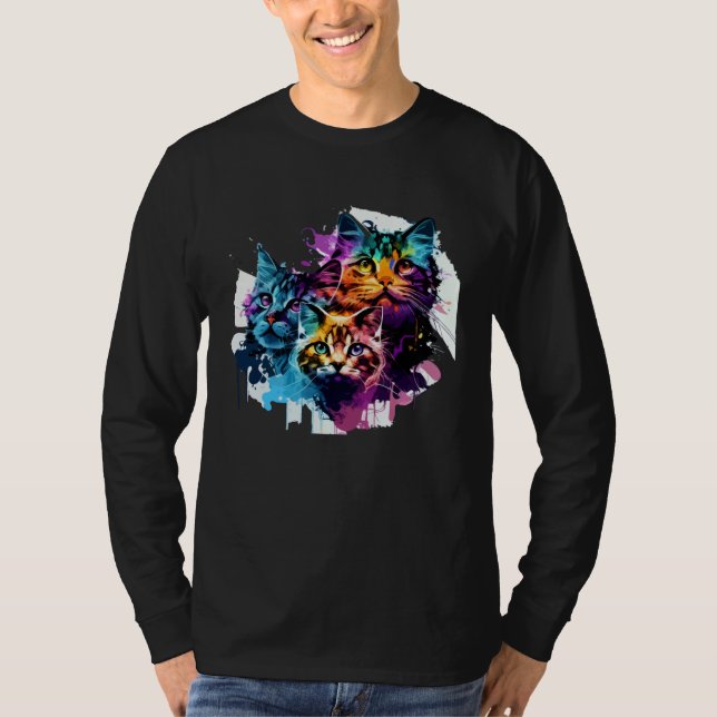 Camiseta Cute cat moments Beautiful cat patterns for cat    (Frente)