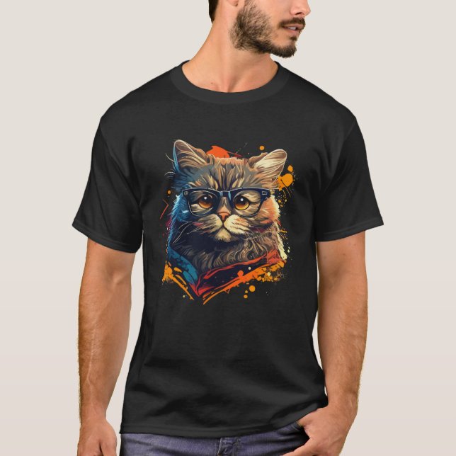 Camiseta Cute cat moments Beautiful cat patterns for cat    (Frente)