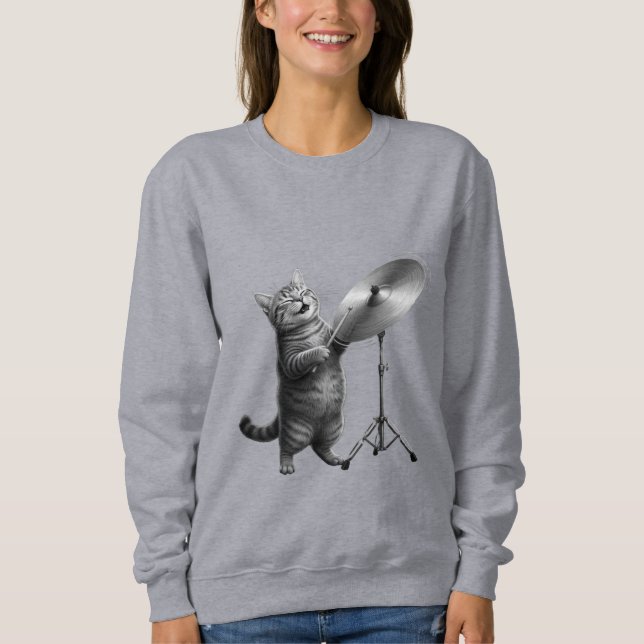 Camiseta Cute cat Music Lover gift_Funny Cat Rock Band  (Frente)