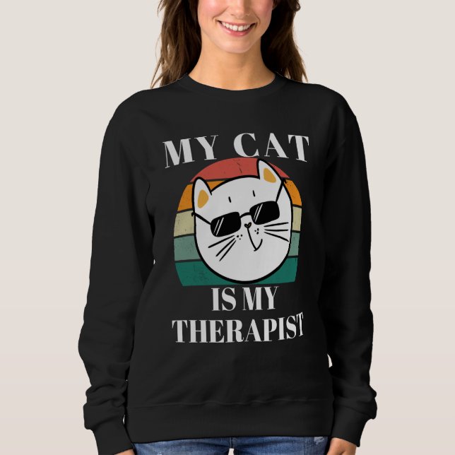 Camiseta Cute Cat My Cat is My Therapist (Frente)
