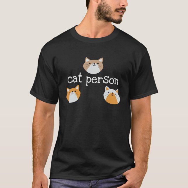 Camiseta Cute Cat Person   with Kitten Faces (Frente)
