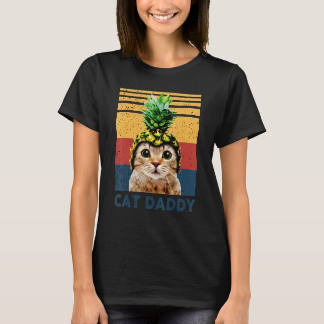 Camiseta Cute Cat Pineapple Helmet Dad dy Mom my Boy Girl   (Frente)