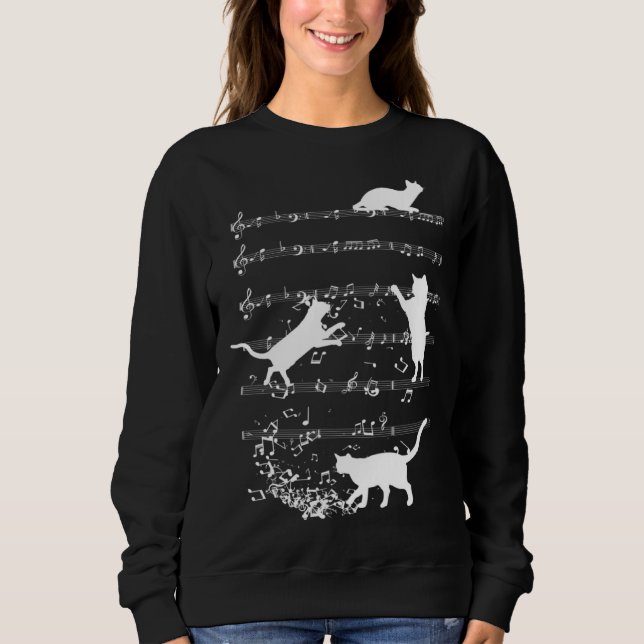 Camiseta Cute Cat Playing Music Notes Jazz Day  Jazz Musi (Frente)