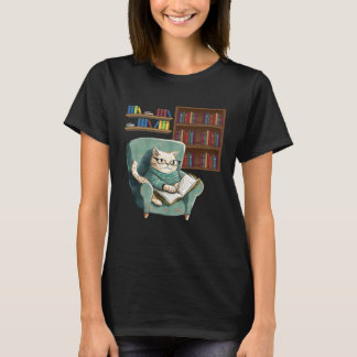 Camiseta Cute Cat Reading Book Bookworms Cat Reading