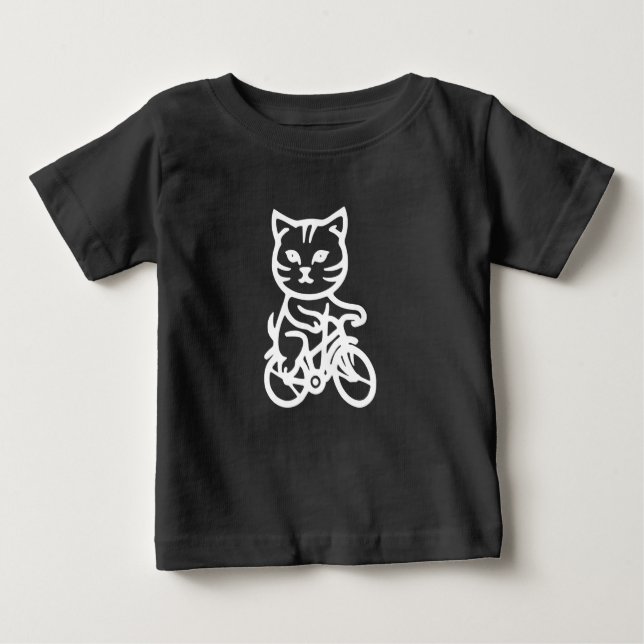 Camiseta Cute cat riding a bicycle (Frente)