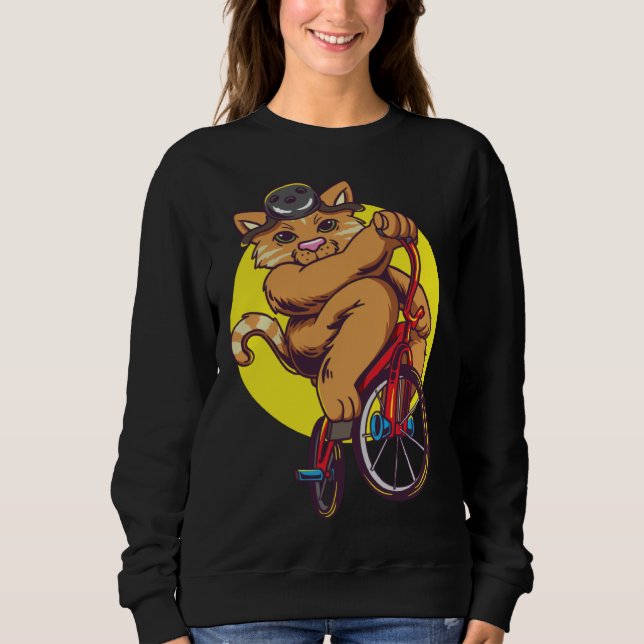 Camiseta Cute cat riding a BMX bike (Frente)