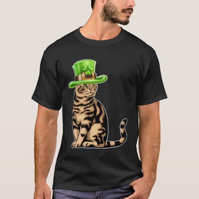 Camiseta Cute Cat Saint Patrick Day  Happy St Kitten Day (Frente)