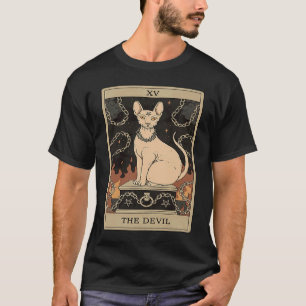 Camiseta Cute Cat Tarot O Gato Diabo Para Mulheres Crianças