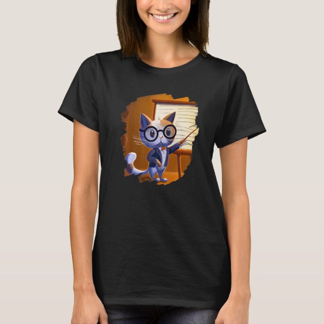 Camiseta Cute Cat Teacher Kitten Professor School 2 (Frente)