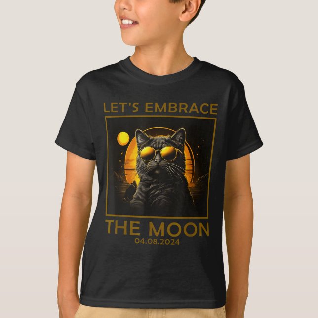 Camiseta Cute Cat Total Solar Eclipse Embrace (Frente)