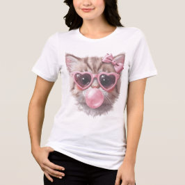 Camiseta Cute Cat with Bubble Gum Tee