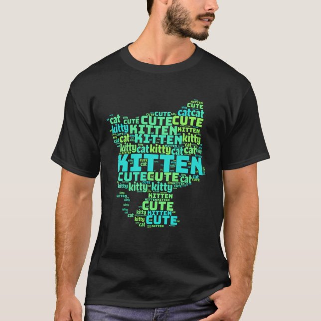 Camiseta Cute cat word or kitten word cloud (Frente)