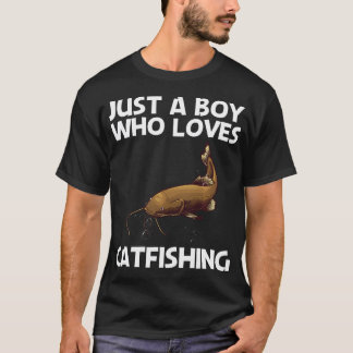 Camiseta Cute Catfishing Para Meninos Pescando Bagre
