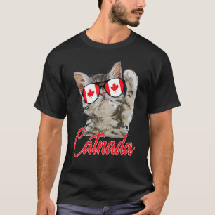 Camiseta Cute Catnada Canada Cat Maple Leaf Canadian Flag S