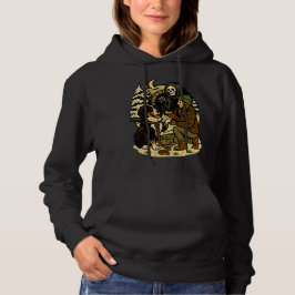 Camiseta Cute Ceifadora Menina e Cachorro Floresta Assustad