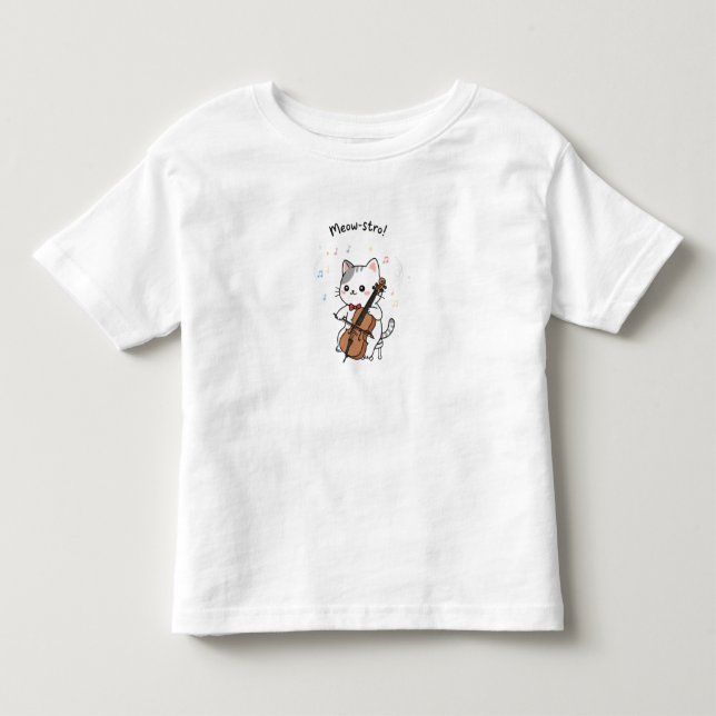 Camiseta Cute Cello Gato Músico  (Frente)