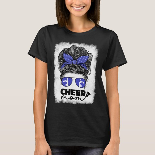 Camiseta Cute Cheer Mom For Women Cheerleader Mom Blue Mess (Frente)