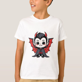 Camiseta Cute Chibi Dracula - Dia das Bruxas de Cartoon