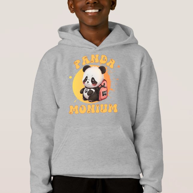 Camiseta Cute Chibi Kawaii Panda Nome Ano Escolar de Volta (Frente)