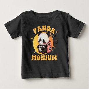 Camiseta Cute Chibi Kawaii Panda Nome Ano Escolar de Volta