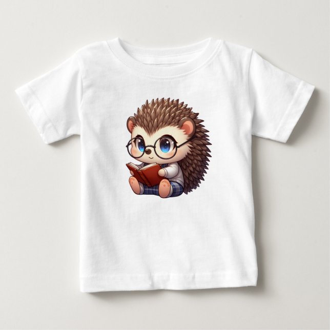 Camiseta Cute Chibi Lendo Hedgehog (Frente)