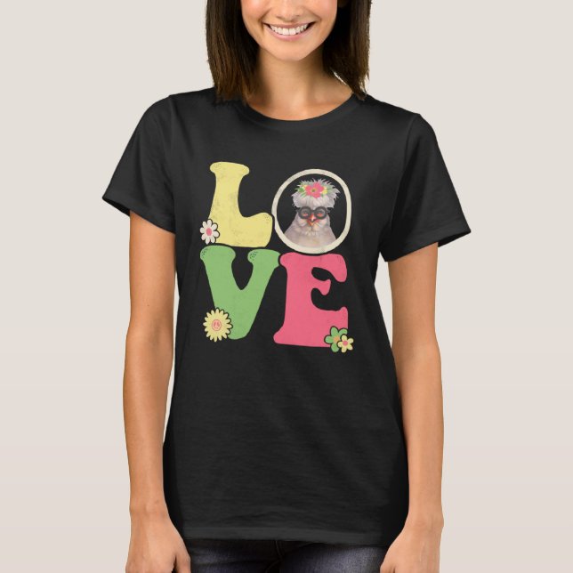 Camiseta Cute Chicken  Peace Sign Love 60s 70s Groovy Hippi (Frente)