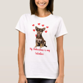 Camiseta Cute Chihuahua Dia dos Namorados para Amantes de C