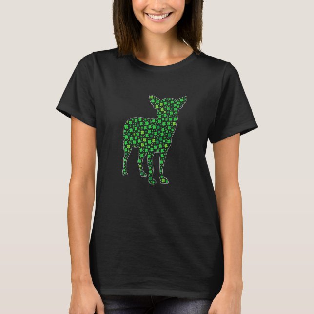 Camiseta Cute Chihuahua Saint Patrick S Day Cães Pai Mãe (Frente)