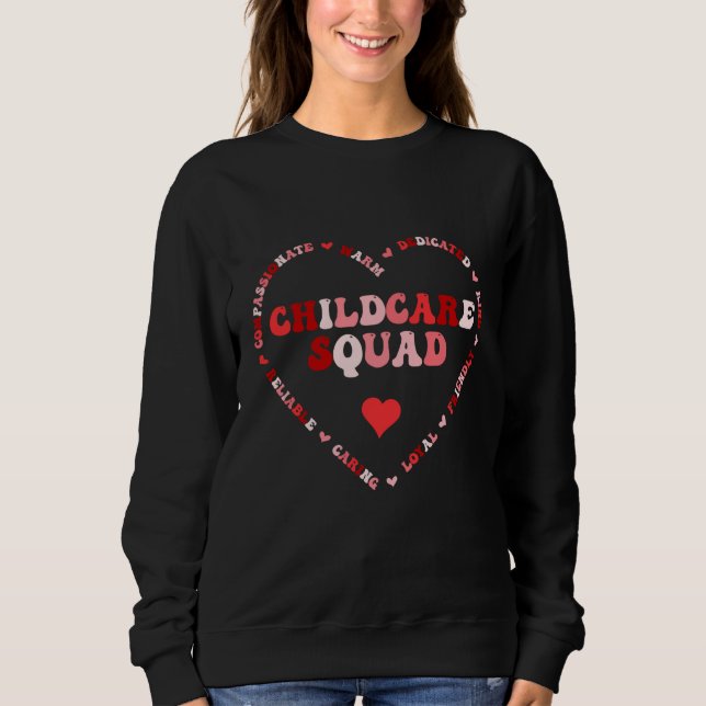 Camiseta Cute Childcare Squad Valentines Day Heart (Frente)