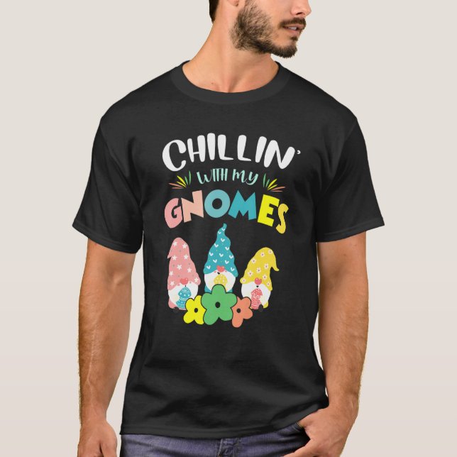 Camiseta Cute Chillinu2019 Com Meu Gnomo Esquadrão Feliz (Frente)