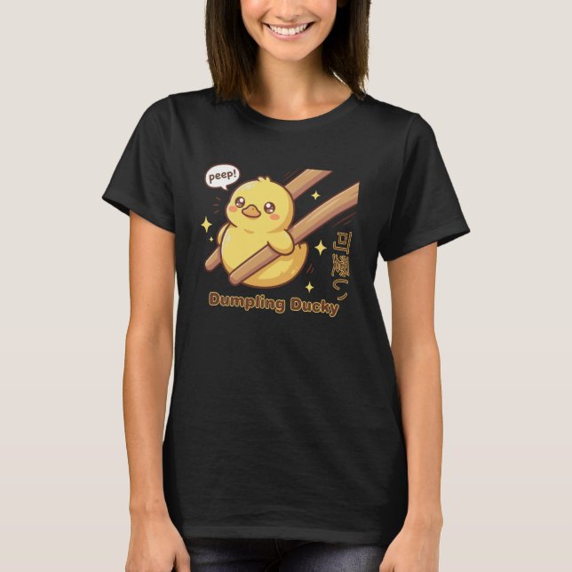 Camiseta Cute Chopstick Kawaii Duck Dumpling Ducky Meme (Frente)